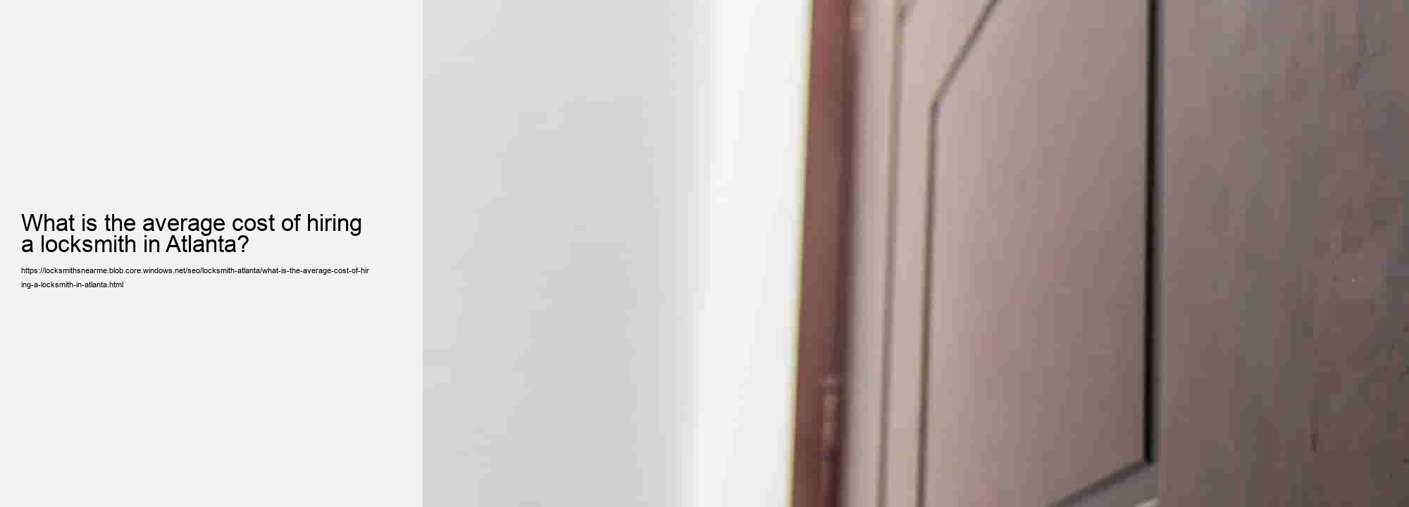 What is the average cost of hiring a locksmith in Atlanta?